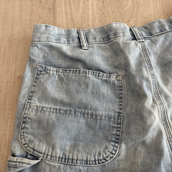 VTG Polo Ralph Lauren Carpenter Jean Shorts‎ Y2K Mens 36 Ripped Jorts Blue 90s - Picture 8 of 13